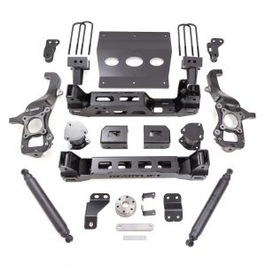 ReadyLIFT Lift Kit Suspension, 6 Inch Front Lift, 6 Inch Rear Lift, With Rear Shock ST3000 Absorbers IN Kit, Black Components – 44-21600