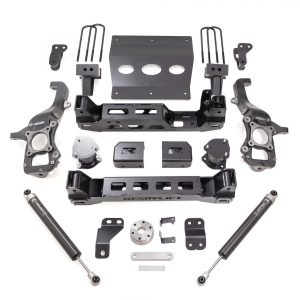 ReadyLIFT Lift Kit Suspension, 6 Inch Front Lift, 6 Inch Rear Lift, With Rear Shock Falcon Absorbers IN Kit, Black Components – 44-21620
