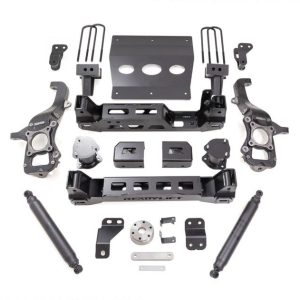 ReadyLIFT Lift Kit Suspension, 6 Inch Front Lift, 4 Inch Rear Lift, With Rear SST3000 Shock Absorbers IN Kit, Black Components – 44-25600