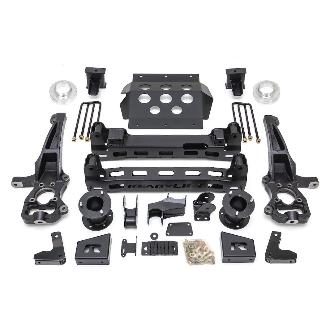 ReadyLIFT Lift Kit Suspension, 4 Inch Front Lift, 2 Inch Rear Lift, Without Shock Absorbers IN Kit – Shock Change Not Necessary – 44-39420