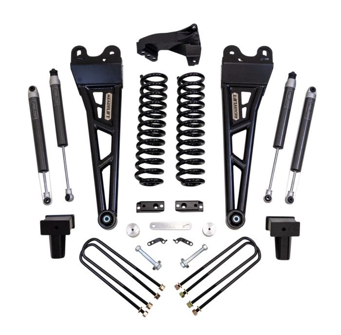 ReadyLIFT Lift Kit Suspension, 4 Inch Front Lift, 4 Inch Rear Lift, With Front and Rear Falcon Shock Absorbers – 49-27421