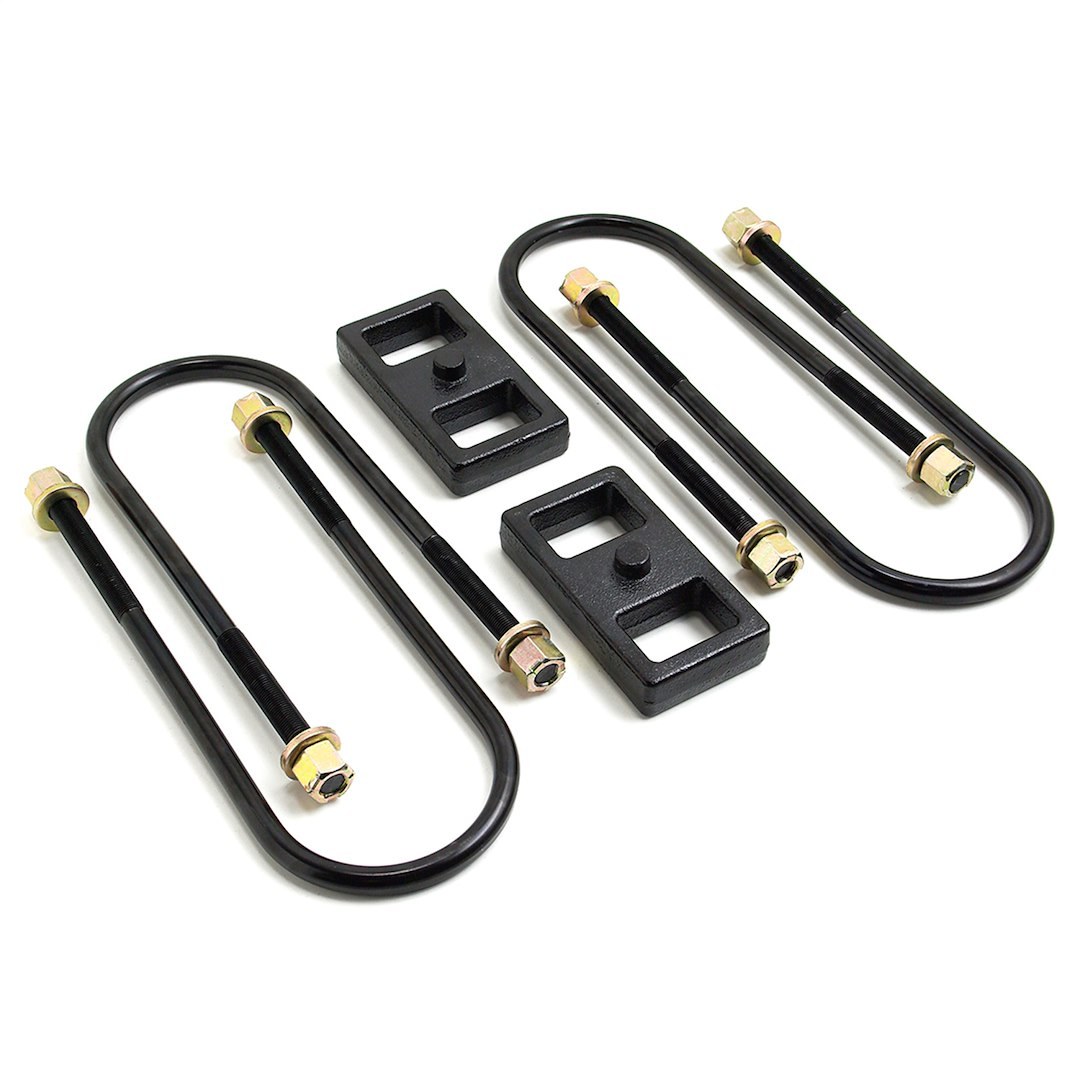 ReadyLIFT Leaf Spring Block Kit, 1 Inch Rear Lift, Cast Iron, Includes 2 Rear Blocks/4 U-Bolts and Hardware – 66-1201