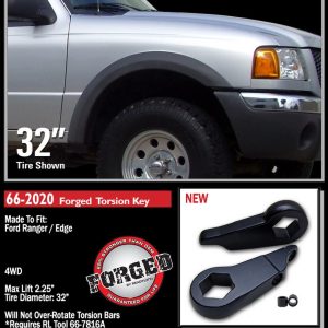 ReadyLIFT Leveling Kit Suspension, 2.25 Inch, Torsion Key, Includes 2 Torsion Keys/ Shock Spacers and Hardware – 66-2020