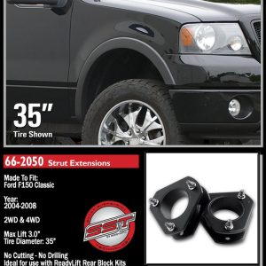 ReadyLIFT Leveling Kit Suspension, 3 Inch, Strut Assembly Extension, Includes 2 Strut Extensions – 66-2050