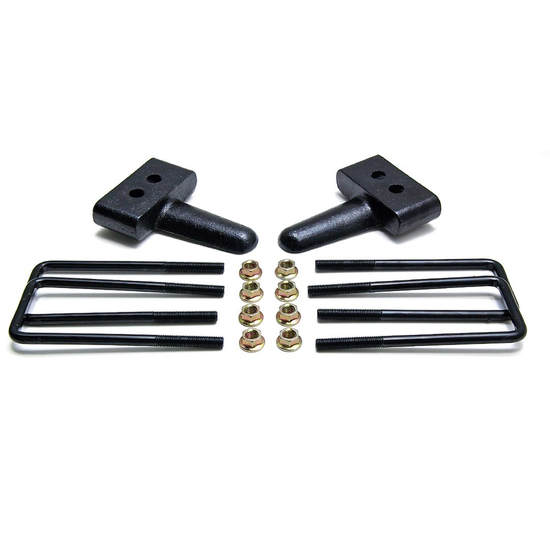ReadyLIFT Leaf Spring Block Kit, 1.5 Inch Rear Lift, Cast Iron, Includes 2 Rear Blocks/4 U-Bolts and Hardware – 66-2051