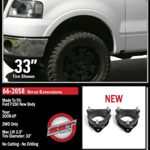 ReadyLIFT Leveling Kit Suspension, 2.5 Inch, Strut Assembly Extension, Includes 2 Strut Extensions – 66-2058
