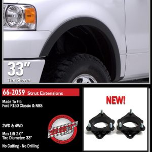 ReadyLIFT Leveling Kit Suspension, 2 Inch, Strut Assembly Extension, Includes 2 Strut Extensions – 66-2059