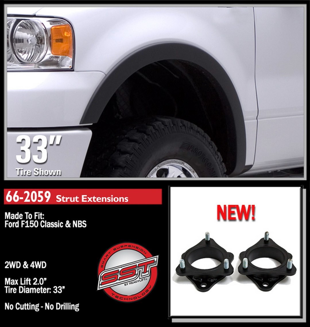 ReadyLIFT Leveling Kit Suspension, 2 Inch, Strut Assembly Extension, Includes 2 Strut Extensions – 66-2059