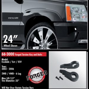 ReadyLIFT Leveling Kit Suspension, 1.5 Inch to 2.5 Inch, 2 Torsion KEYS/2 Shock Extensions and Hardware – 66-3000