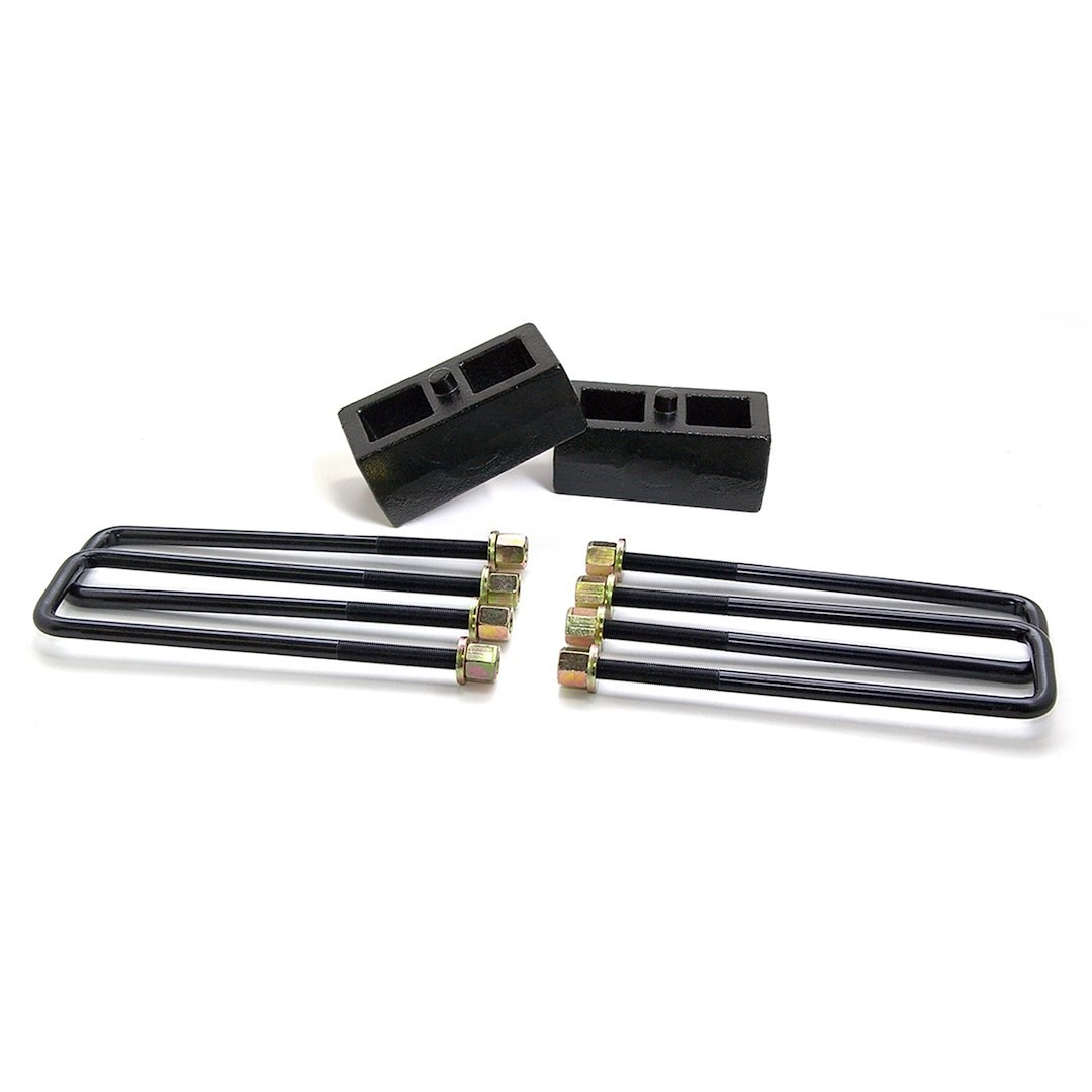 ReadyLIFT Leaf Spring Block Kit, 2 Inch Rear Lift, Cast Iron, Includes 2 Rear Blocks/4 U-Bolts and Hardware – 66-3112