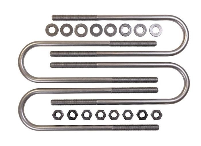 ReadyLIFT Leaf Spring Axle U Bolt Kit, 26 Inch Length, Round, Includes 4 U Bolts/ Installation Hardware – 67-35120UB