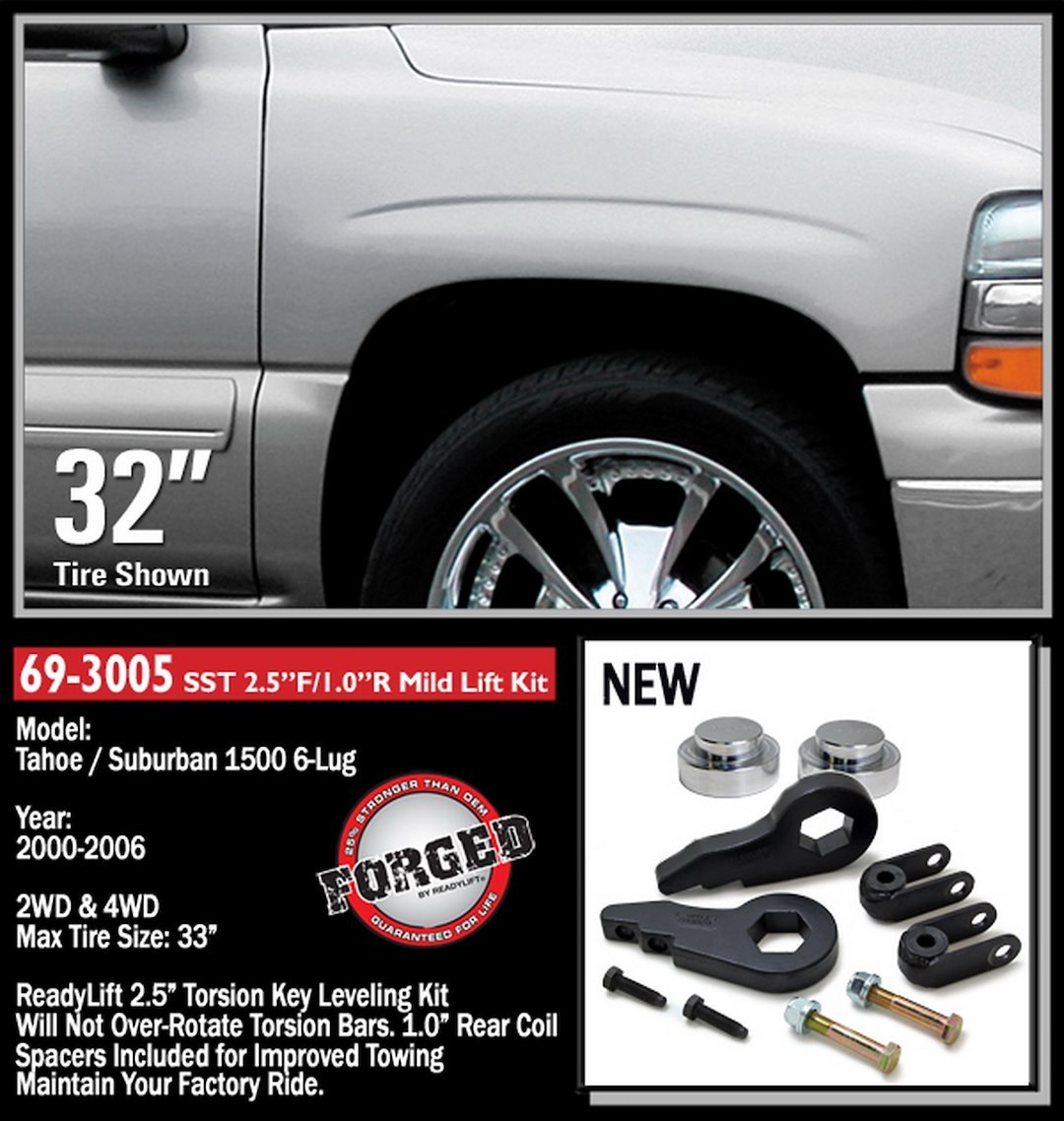 ReadyLIFT Lift Kit Suspension, Sst ® Series, 2-1/2 Inch Front Lift, 1 Inch Rear Lift – 69-3005