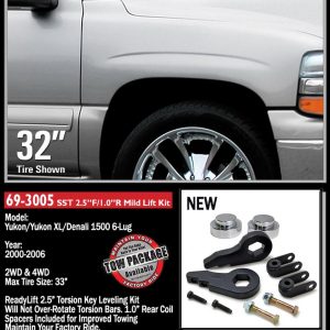 ReadyLIFT Lift Kit Suspension, Sst ® Series, 2-1/2 Inch Front Lift, 1 Inch Rear Lift – 69-3005