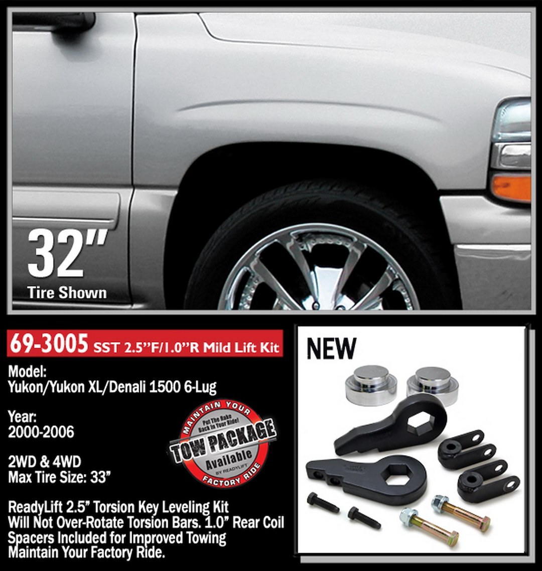 ReadyLIFT Lift Kit Suspension, Sst ® Series, 2-1/2 Inch Front Lift, 1 Inch Rear Lift – 69-3005