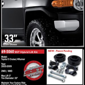ReadyLIFT Lift Kit Suspension, Sst® Series, 3 Inch Front Lift, 2 Inch Rear Lift, Without Shock Absorbers IN Kit – Shock Change Not Necessary – 69-5060