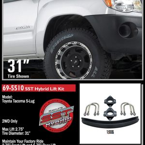 ReadyLIFT Lift Kit Suspension, Sst ® Series, 2-3/4 Inch Front Lift, 1-3/4 Inch Rear Lift – 69-5510