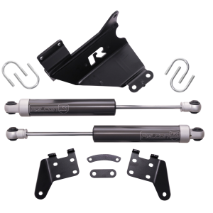 ReadyLIFT Steering Stabilizer, Falcon 2.1, Dual, Gray, With Brackets/ Hardware, Set of 2 – 77-13220