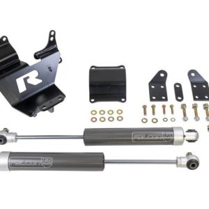 ReadyLIFT Steering Stabilizer, Falcon 2.1, Dual, Gray, With Brackets/ Hardware, Set of 2 – 77-23200