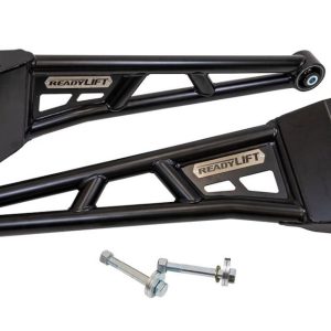 ReadyLIFT Radius Arm, 2-1/2 to 4 Inch Lift, Non Adjustable, Powder Coated, Black, Set of 2 with Cam Bolt Kit – 77-27400