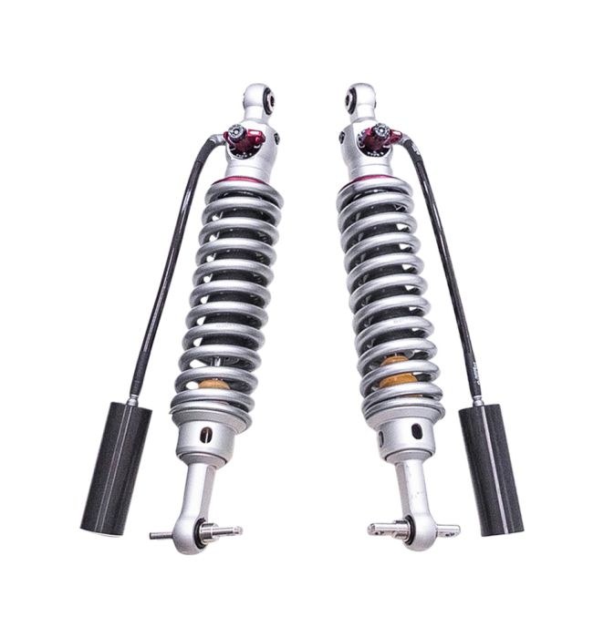 ReadyLIFT Coil Over Shock Absorber, Falcon 3.3, Adjustable Valving, 6 Inch Lift, Pigtail Spring, Black/ Gray, Remote Reservoir, Set of 2 – 93-39640