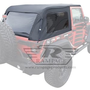 Rampage Soft Top, Frameless, Diamond Black, Sailcloth Fabric, Does Not Includes Doors, Includes Tinted Windows, Does Not Includes Sun Roof – 109935