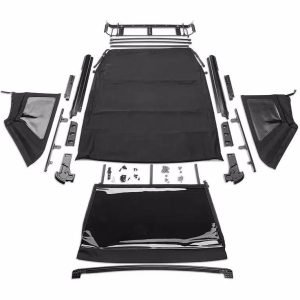 Rampage Soft Top, Trailview, Diamond Black, Sailcloth Fabric, Without Windows, With Retractable Sunroof – 139135