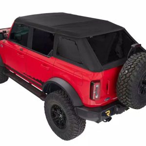 Rampage Soft Top, Trailview, Diamond Black, Sailcloth Fabric, Without Windows, With Retractable Sunroof – 139135