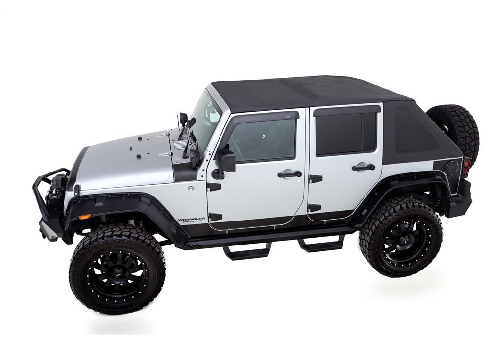 Rampage Soft Top, Trailview, Diamond Black, Sailcloth Fabric, With Tinted Windows, With Retractable Sunroof – 139935