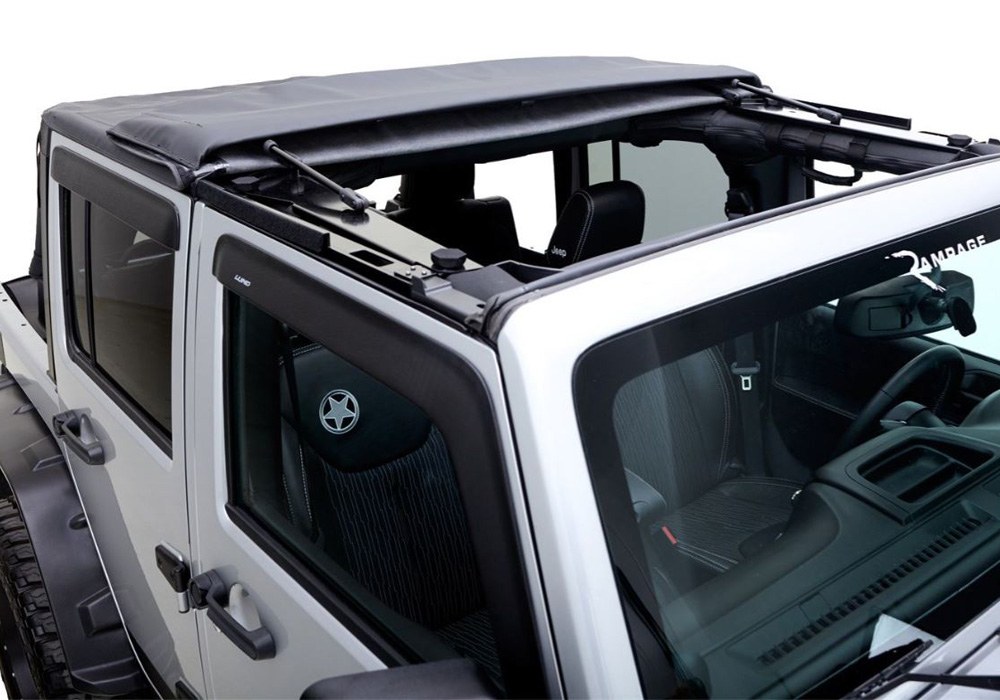 Rampage Soft Top, Trailview, Diamond Black, Sailcloth Fabric, With Tinted Windows, With Retractable Sunroof – 139935