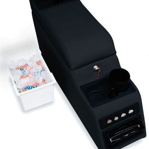 Rampage Console, Center Console, 27-1/4 Inch Length X 8-3/4 Inch Width X 12-1/2 Inch Height, Locking, Denim Black – 31515