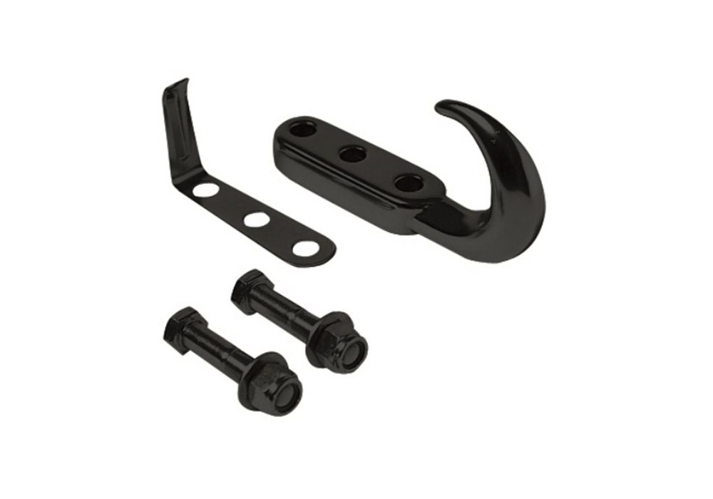 Rampage Tow Hook, Direct-Fit, Powder Coated, Black, Steel, Single, Front – 7605