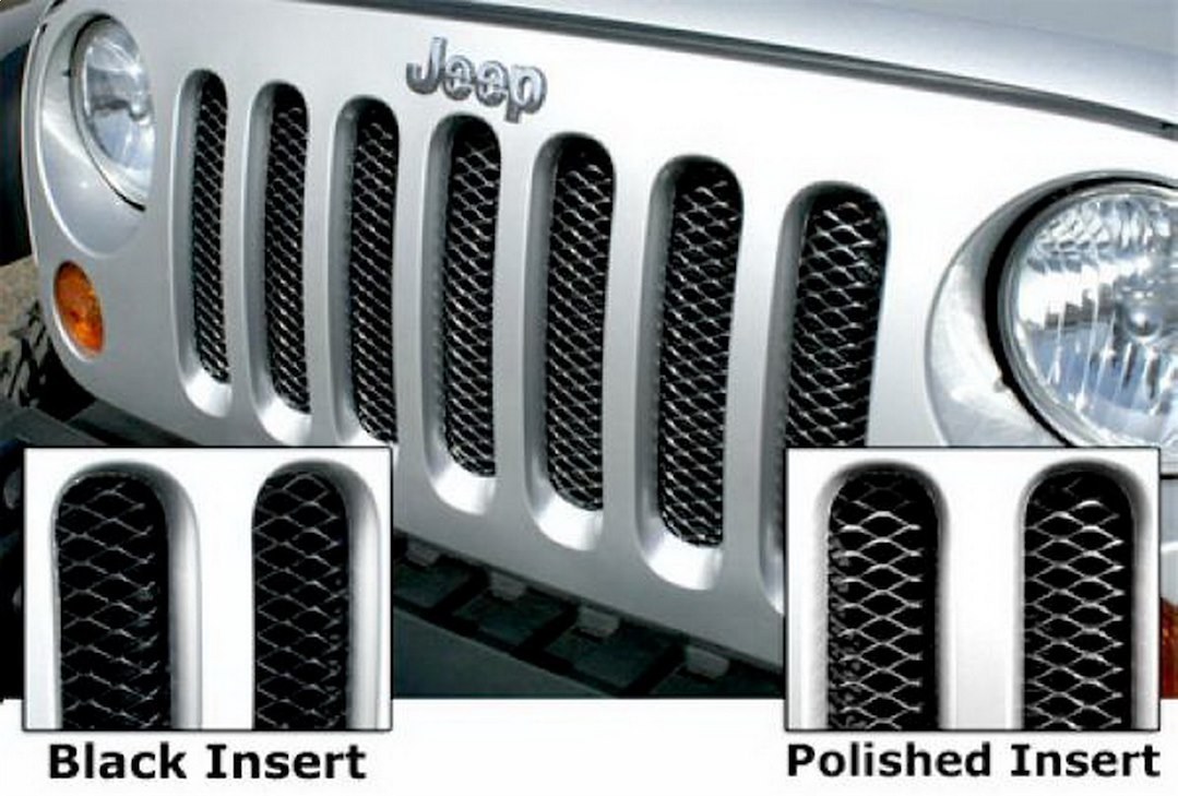 Rampage Grille Insert, 3D Series, Overlay, 1 Piece, Without Emblem Cutouts/Without Light Cutouts, Powder Coated, Black, Steel – 86512