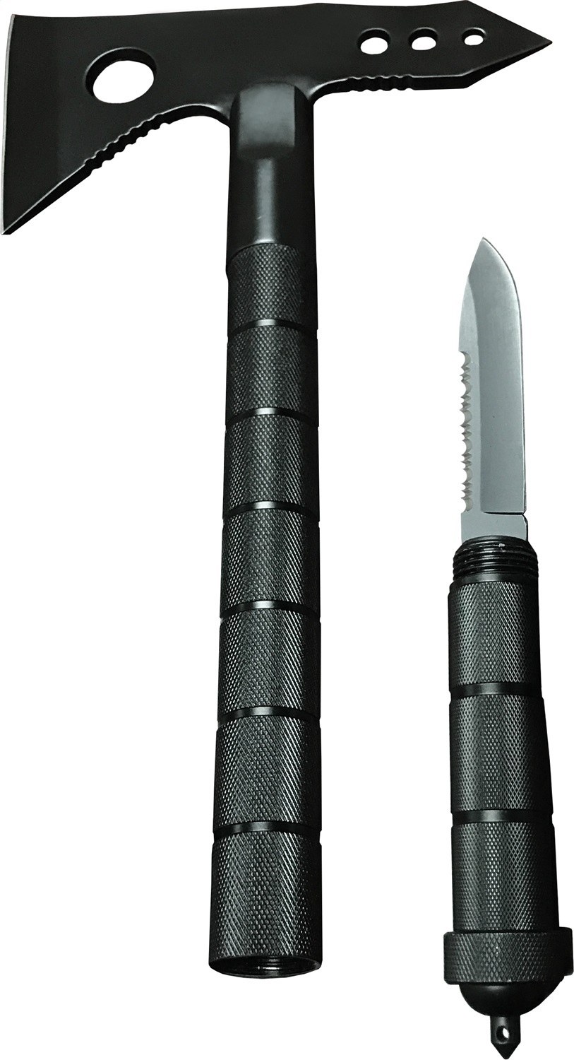 Rampage Axe, Recovery, 4 Inch X 7-1/2 Inch Blade, 2 Piece Handle, Steel, With Trail Knife IN Handle – 86670