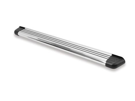 Romik USA Running Board, RB2 Series, Polished, Silver, Aluminum, Unlighted, 450 Pound Capacity, With Mounting Bracket/ Hardware – 21619418