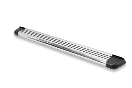 Romik USA Running Board, RB2-T Series, Polished, Silver, Aluminum, Unlighted, 450 Pound Capacity, With Mounting Bracket/ Hardware – 21825418