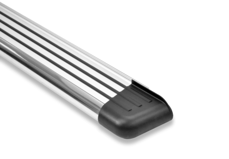 Romik USA Running Board, RB2-T Series, Polished, Silver, Aluminum, Unlighted, 450 Pound Capacity, With Mounting Bracket/ Hardware – 21825418