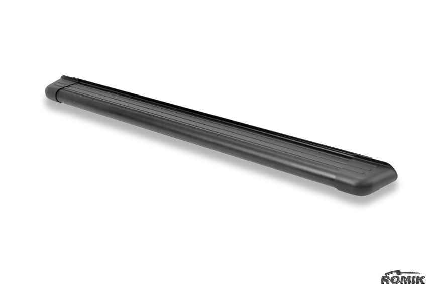 Romik USA Running Board, RB2 Series, Anodized Black, Aluminum, With Black End Caps, Unlighted, 450 Pound Capacity – 22389419