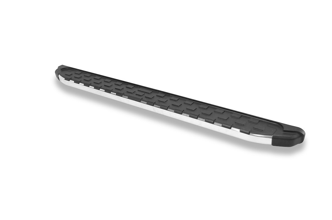 Romik USA Running Board, Rec Series, Polished, Aluminum, Unlighted, 300 Pound Capacity, With Black End Caps/ Mounting Brackets/ Hardware – 50057418