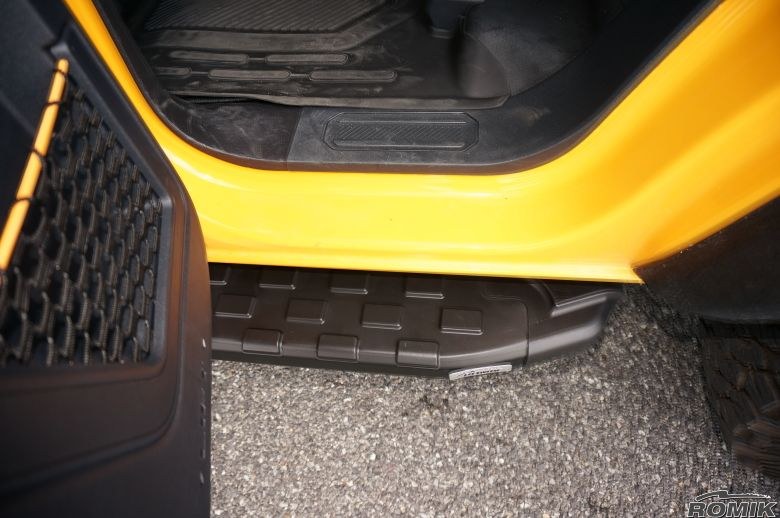 Romik USA Running Board, Rec Series, Anodized, Black, Aluminum, Unlighted, 300 Pound Capacity, With Mounting Bracket/ Hardware – 52388419