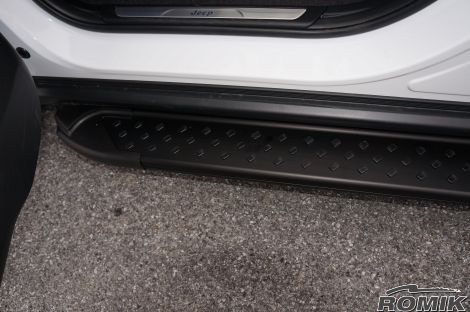 Romik USA Running Board, Ral Series, Black Powder Coated, Aluminum, With Black Powder Coated End Caps, Unlighted, 400 Pound Capacity – 61309419