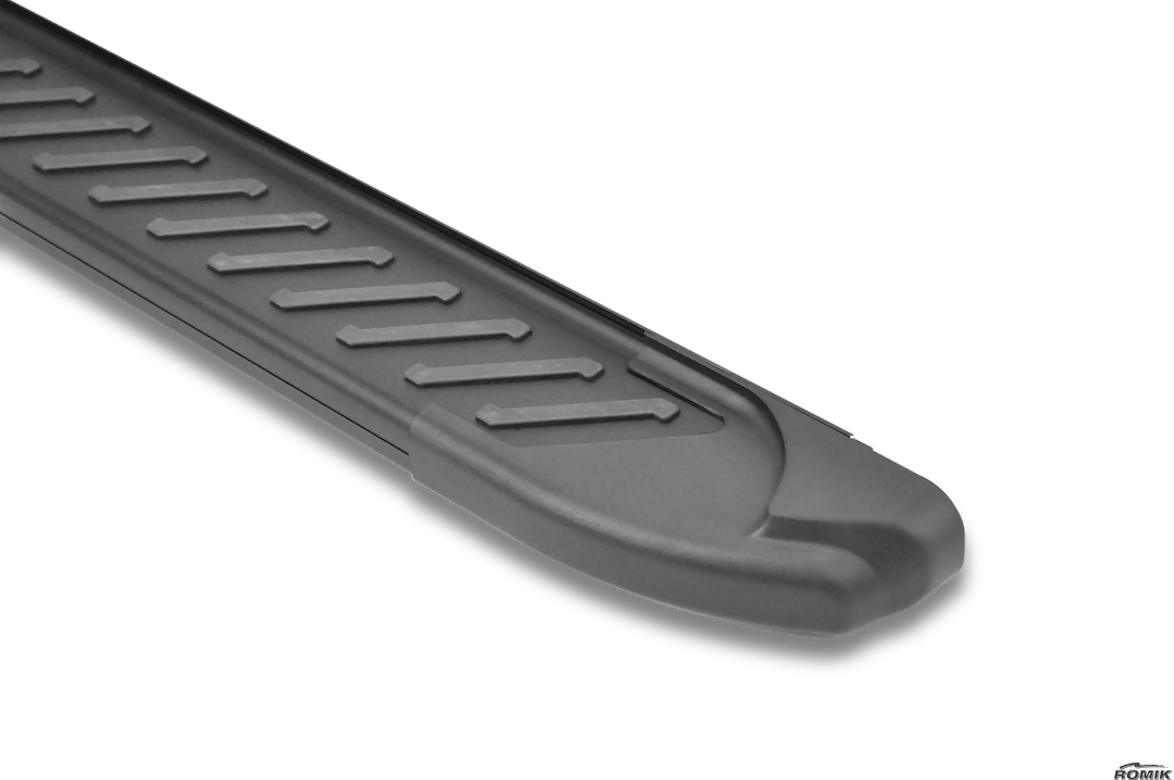 Romik USA Running Board, Ral-T Series, Anodized, Black, Aluminum, Unlighted, 450 Pound Capacity, With Mounting Bracket/ Hardware – 61823419
