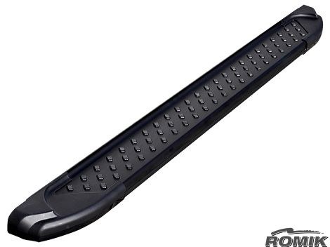 Romik USA Running Board, Ral Series, Black Powder Coated, Aluminum, With Black Powder Coated End Caps, Unlighted, 400 Pound Capacity – 62010419