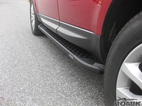 Romik USA Running Board, Ral Series, Black Powder Coated, Aluminum, With Black Powder Coated End Caps, Unlighted, 400 Pound Capacity – 62010419
