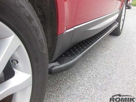 Romik USA Running Board, Ral Series, Black Powder Coated, Aluminum, With Black Powder Coated End Caps, Unlighted, 400 Pound Capacity – 62010419