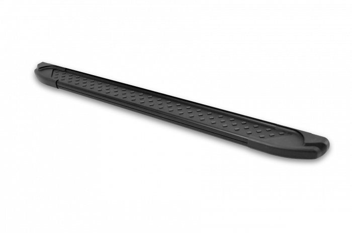 Romik USA Running Board, Ral Series, Black Powder Coated, Aluminum, With Black Powder Coated End Caps, Unlighted, 400 Pound Capacity – 62108419