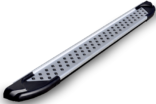 Romik USA Running Board, Ral Series, Silver, Aluminum, With Black End Caps, Unlighted, 400 Pound Capacity – 62215418