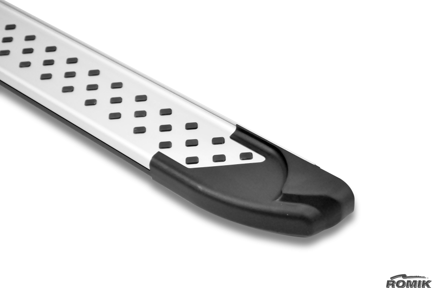 Romik USA Running Board, Ral Series, Polished, Aluminum, Unlighted, 400 Pound Capacity, With Mounting Bracket/ Hardware – 62389418