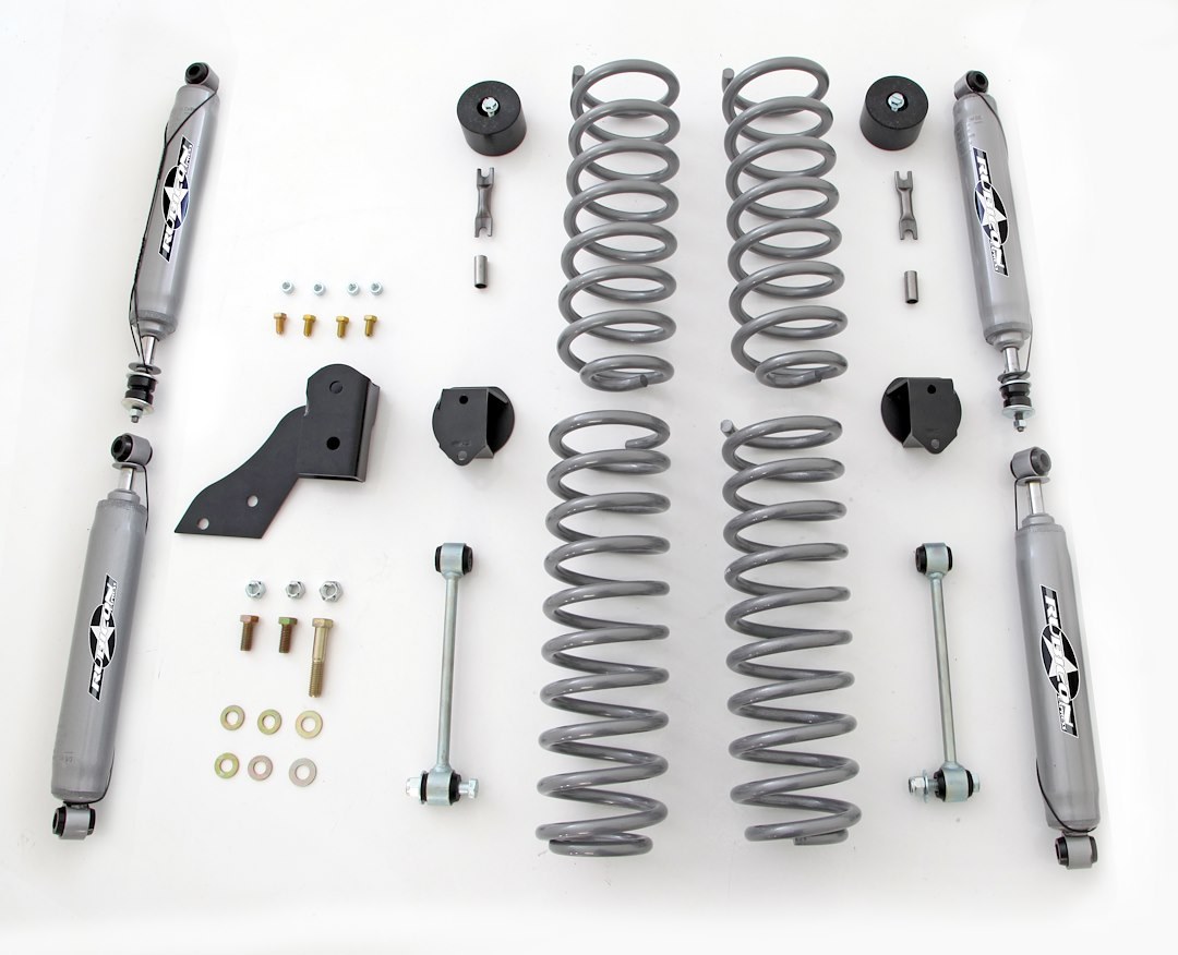 Rubicon Exp Lift Kit Suspension, 2-1/2 Inch Front Lift, 2-1/2 Inch Rear Lift, With Front and Rear Monotube Shock Absorbers – RE7141M
