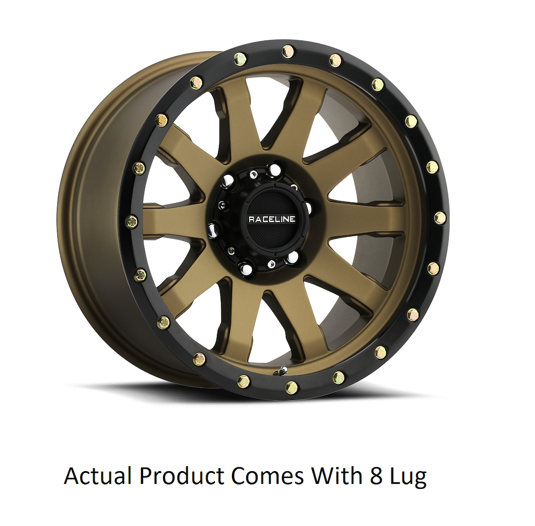 Raceline Wheel, 934BZ Clutch, 17 Inch Diameter X 9 Inch Width, 8 X 165.1 Millimeter/ 8 X 6.50 Inch Bolt Pattern – 934BZ-79080-12