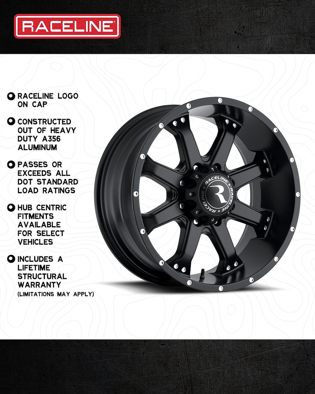 Raceline Wheel, 991B Assault, 17 Inch Diameter X 9 Inch Width, 6 X 139.7 Millimeter/ 6 X 5.50 Inch Bolt Pattern – 991B-79060-00